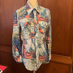 Vintage men’s pearl snap/disco dress shirt Sz M
